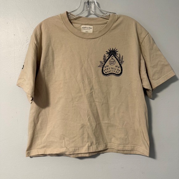 Octopied Mind Tops - Octopied Mind Graphic T Shirt Tan Don't Tell Me What To Do Sun Skull Snake Moon